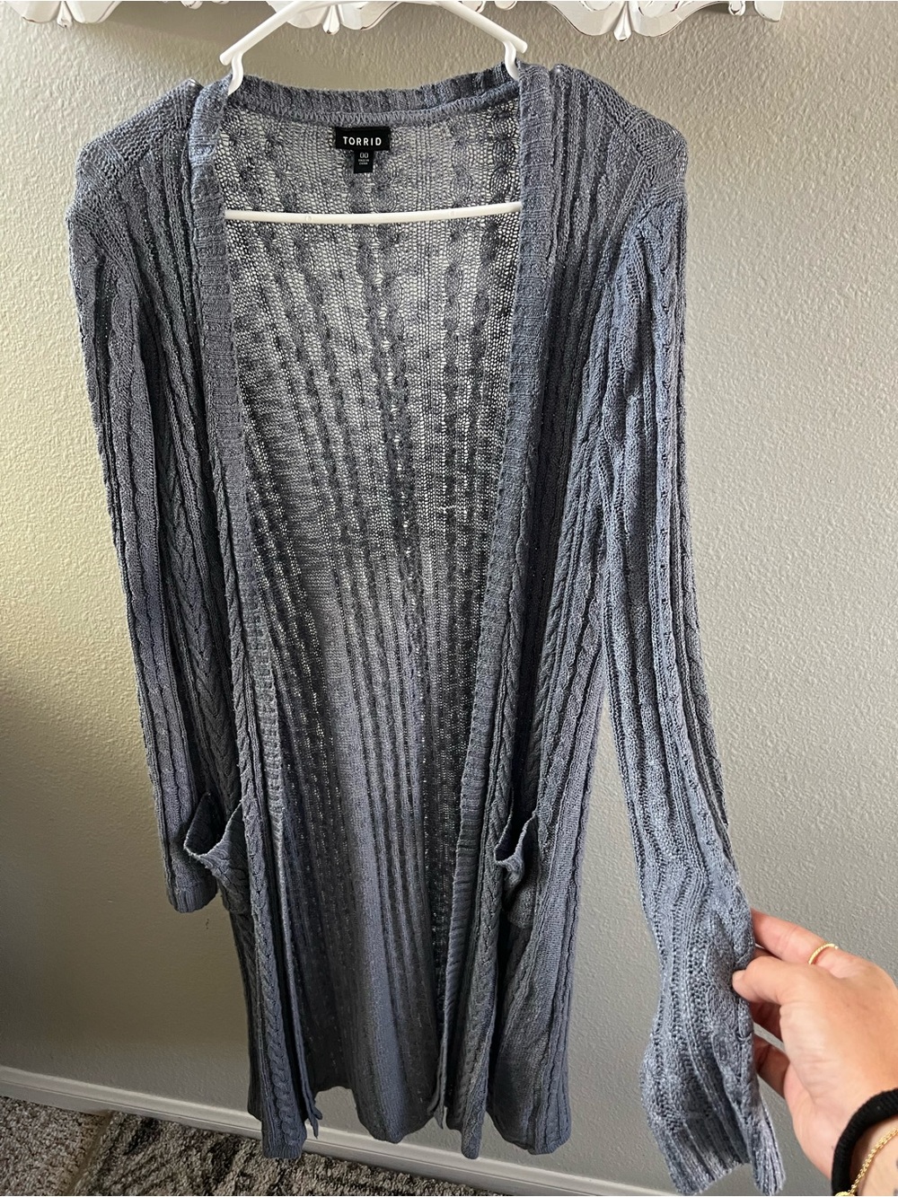 torrid Cable Knit Open-Front Cardigan